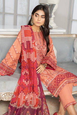 Ellena - 3-PC Stitched Cambric Cotton Suit