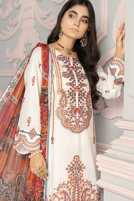 Picture of Ellena - 3-PC Stitched Cambric Cotton Suit - Available at Raja Sahib