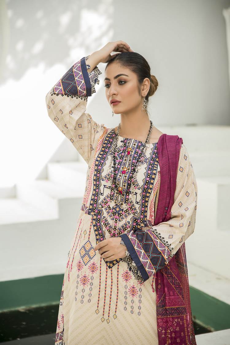 Picture of Ellena - 3-PC Stitched Lawn Suit - Available at Raja Sahib