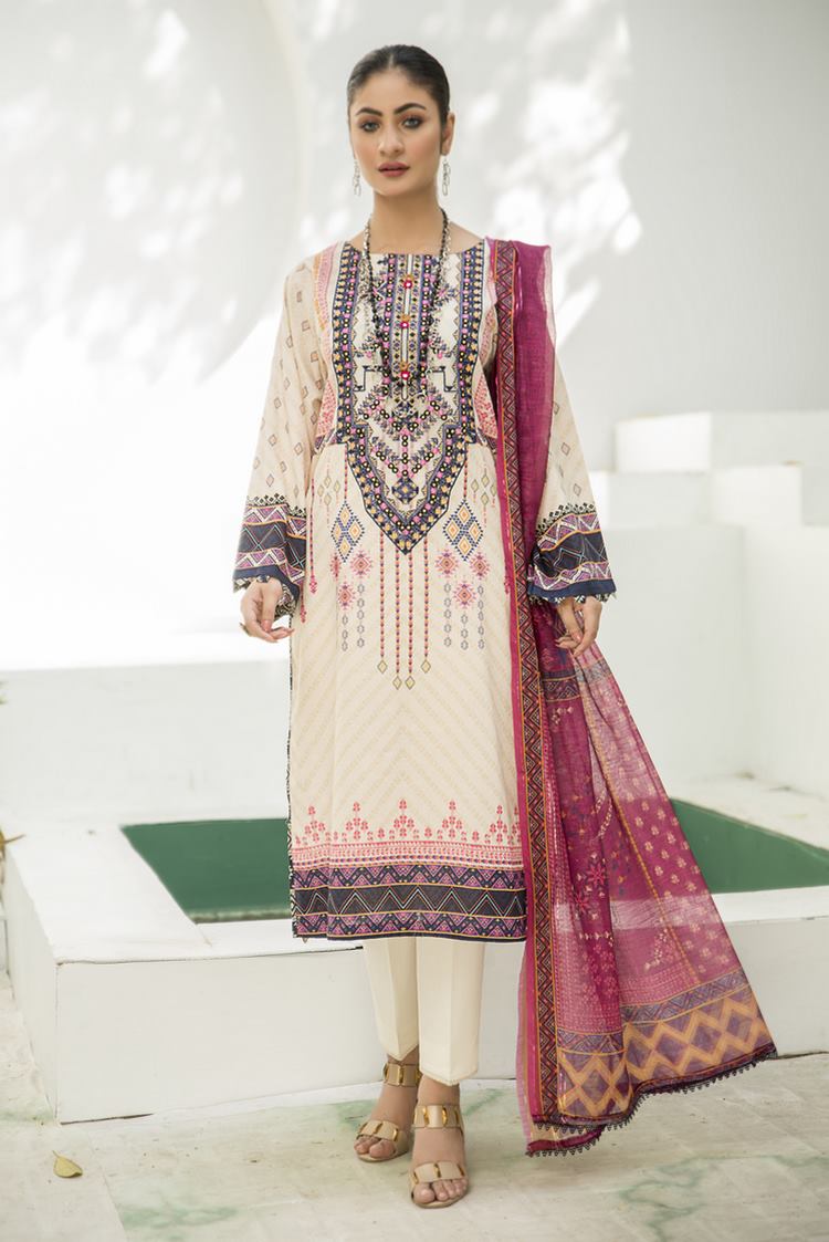 Picture of Ellena - 3-PC Stitched Lawn Suit - Available at Raja Sahib