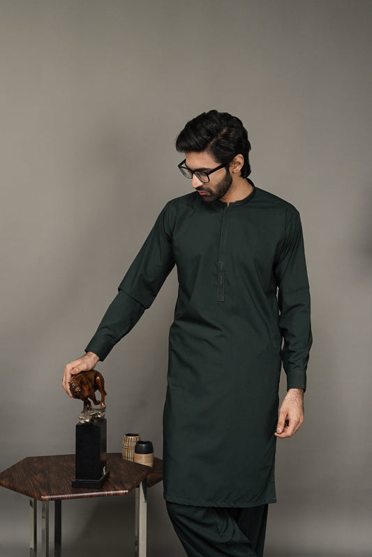 Picture of Black Pearl-Green Kameez Shalwar - BP33GN - Available at Raja Sahib