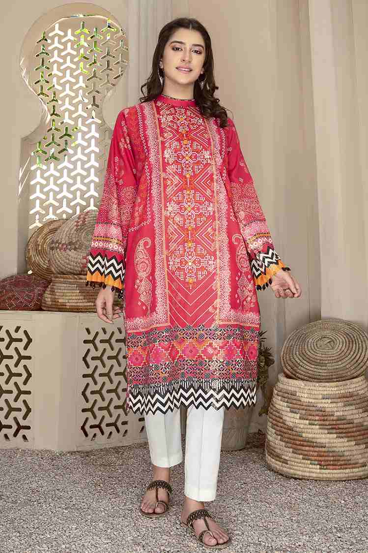 Picture of Ellena - Janie EY-L1-3-03 Printed Jacquard Kurti - Available at Raja Sahib