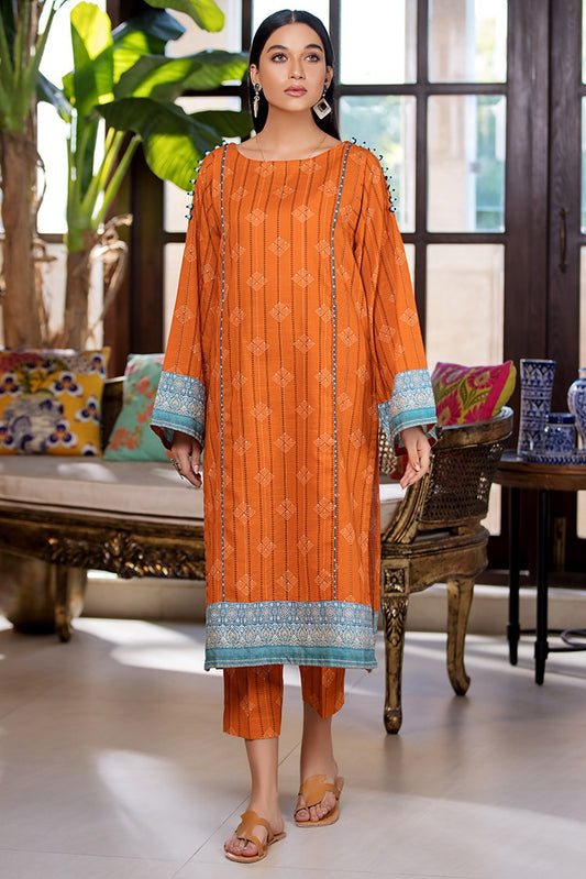 Picture of Ellena - Printed Slub Khaddar 2-PC Suit - Available at Raja Sahib