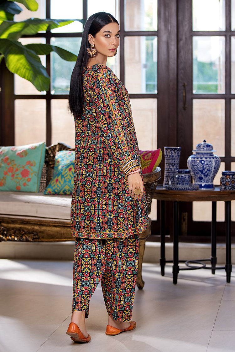 Picture of Ellena - Printed Slub Khaddar 2-PC Suit - Available at Raja Sahib