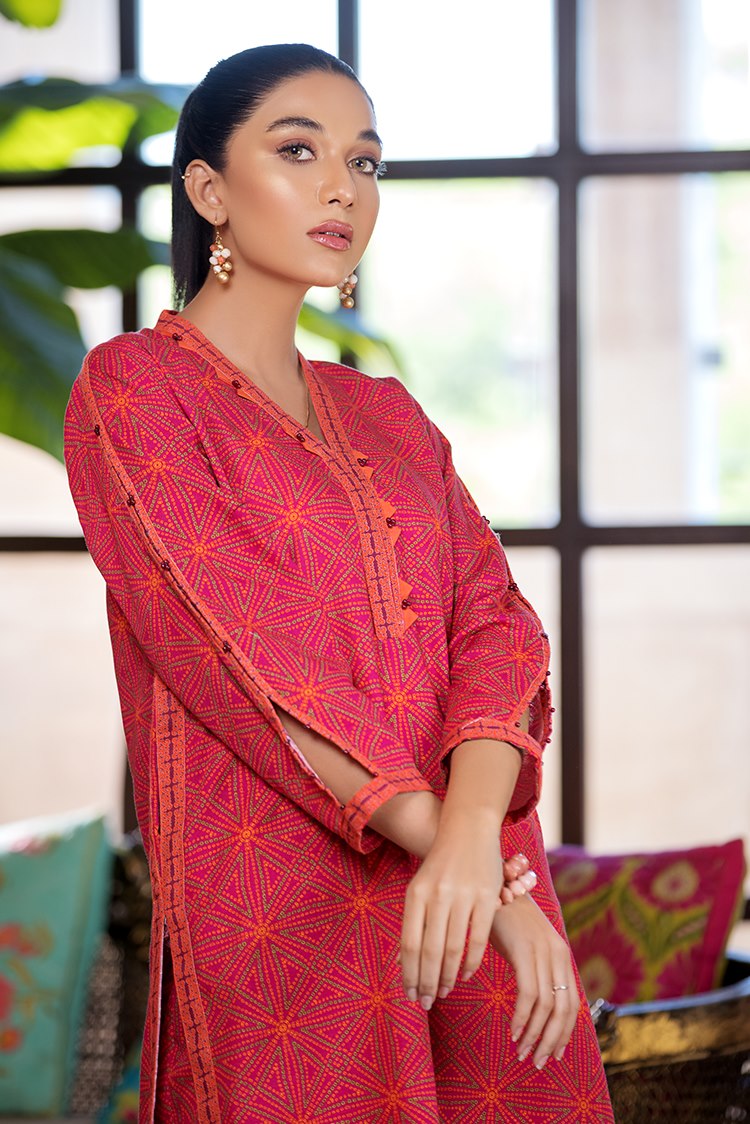 Picture of Ellena - Printed Slub Khaddar 2-PC Suit - Available at Raja Sahib