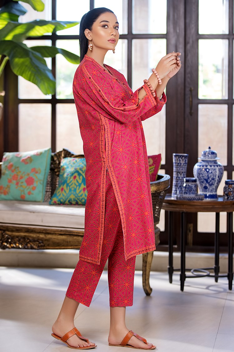 Picture of Ellena - Printed Slub Khaddar 2-PC Suit - Available at Raja Sahib