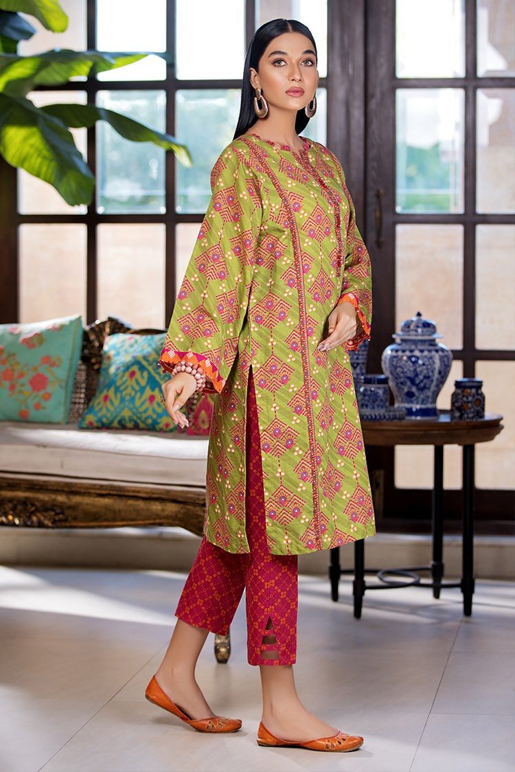 Picture of Ellena - Printed Slub Khaddar 2-PC Suit - Available at Raja Sahib