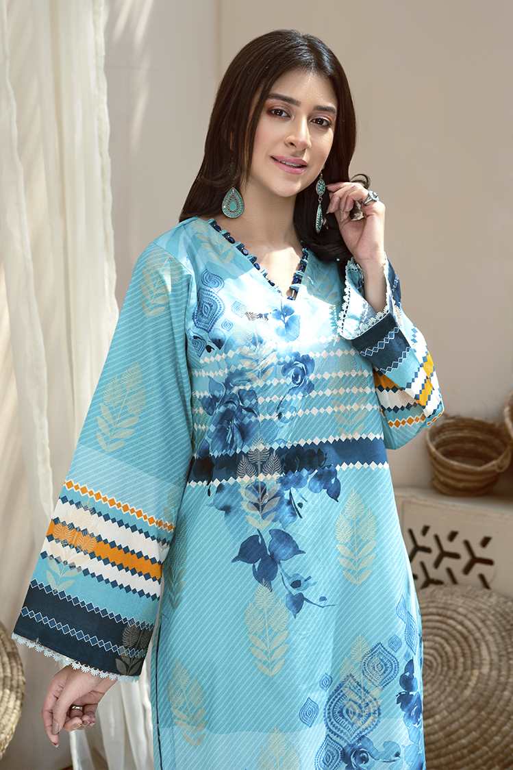 Picture of Ellena - Rania EY-L1-3-01 Printed Jacquard Kurti - Available at Raja Sahib