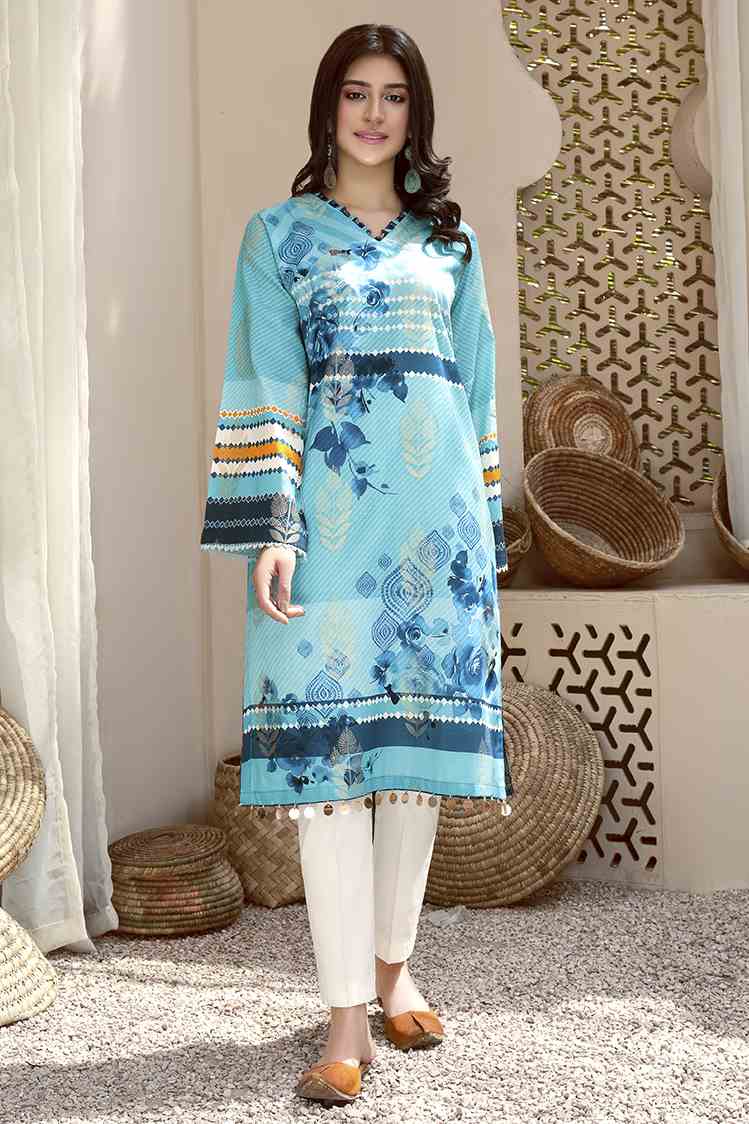 Picture of Ellena - Rania EY-L1-3-01 Printed Jacquard Kurti - Available at Raja Sahib