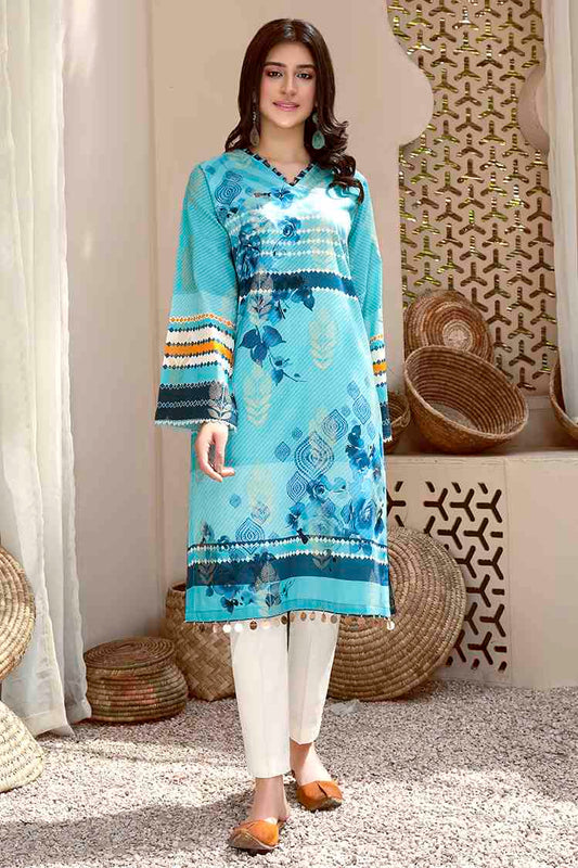 Picture of Ellena - Rania EY-L1-3-01 Printed Jacquard Kurti - Available at Raja Sahib