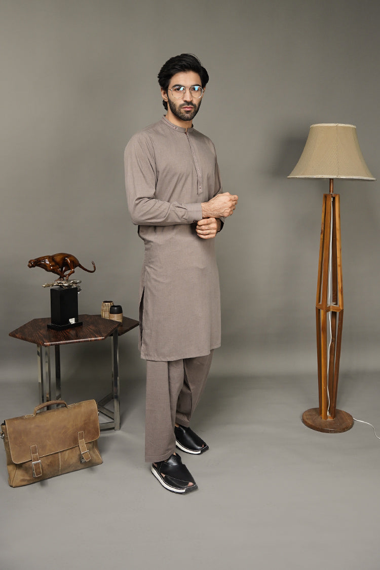 Picture of Black Pearl-Rosy Brown Kameez Shalwar - C11BR - Available at Raja Sahib