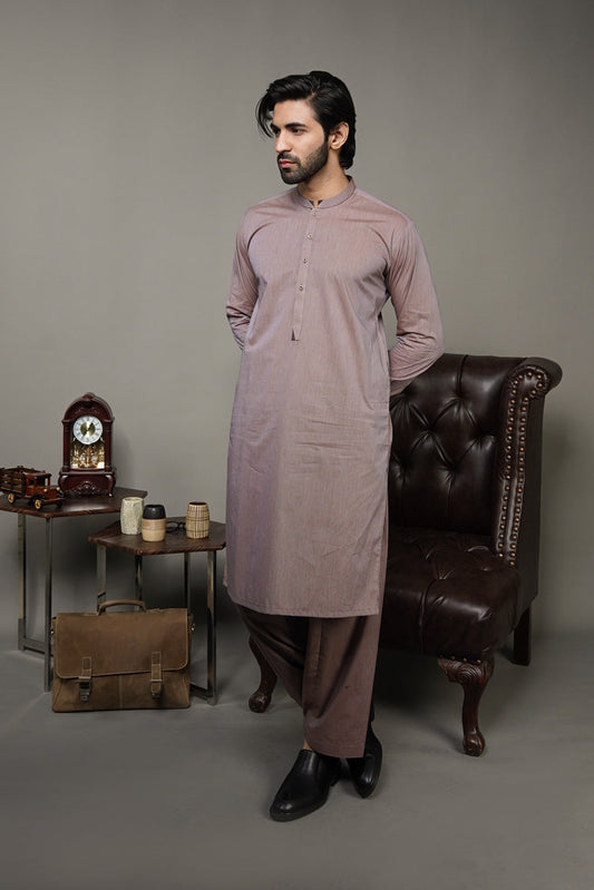 Picture of Black Pearl-Rosy Brown Kameez Shalwar - CT57MR - Available at Raja Sahib