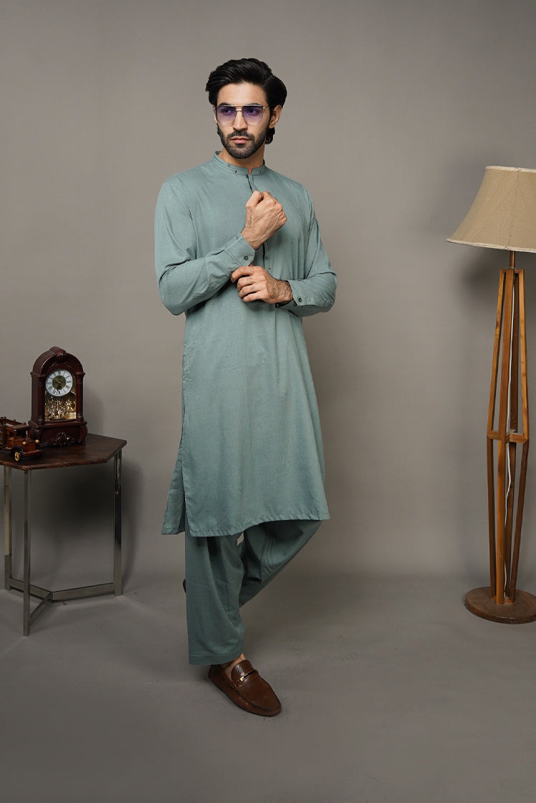 Picture of Black Pearl-Sea Green Kameez Shalwar - C17GN - Available at Raja Sahib