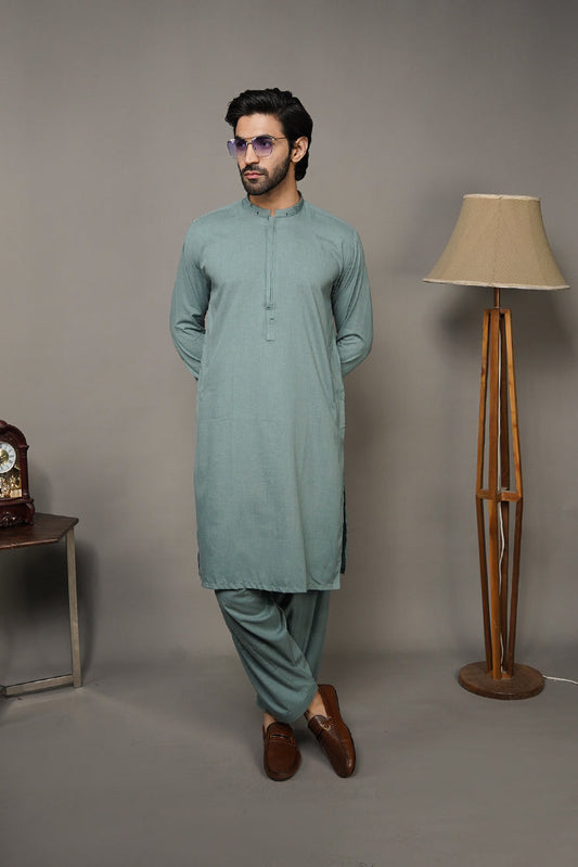 Picture of Black Pearl-Sea Green Kameez Shalwar - C17GN - Available at Raja Sahib