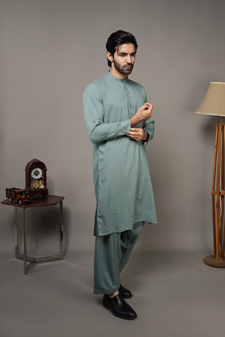 Picture of Black Pearl-Sea Green Kameez Shalwar - C20GN - Available at Raja Sahib