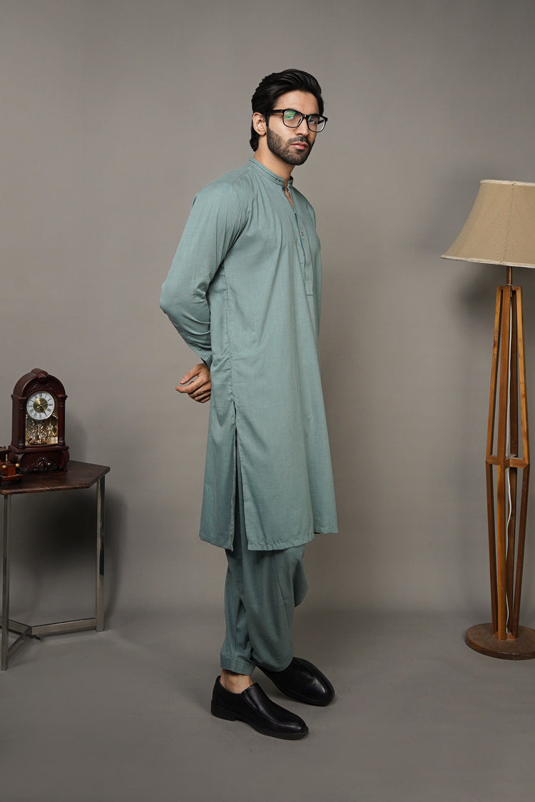 Picture of Black Pearl-Sea Green Kameez Shalwar - C22GN - Available at Raja Sahib