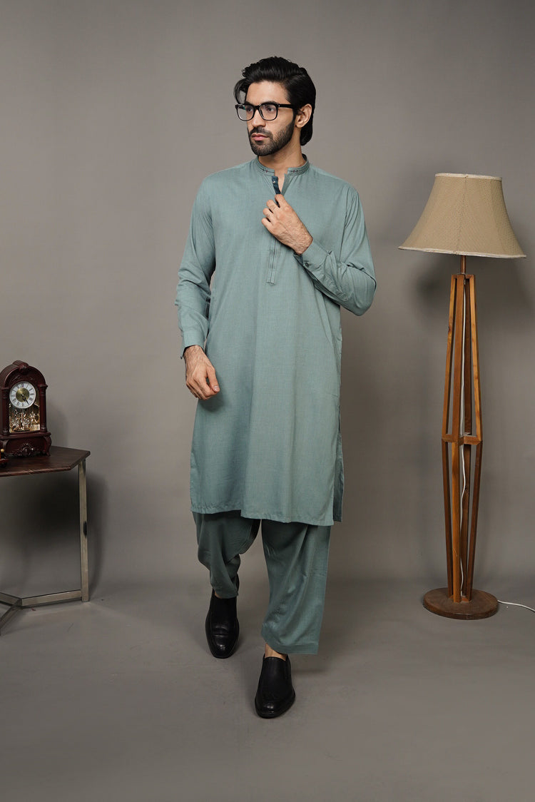 Picture of Black Pearl-Sea Green Kameez Shalwar - C22GN - Available at Raja Sahib