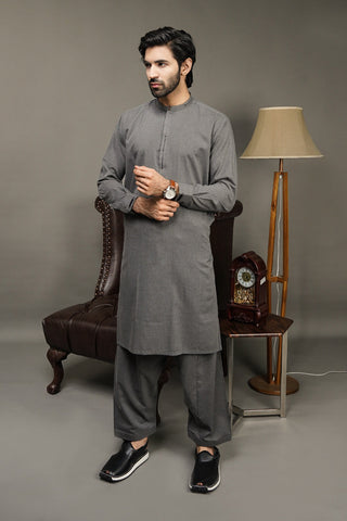 Picture of Black Pearl-Slate Gray Kameez Shalwar - C25GY - Available at Raja Sahib