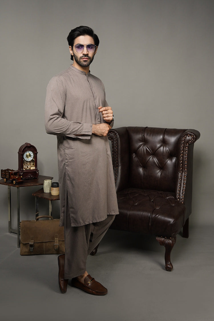 Picture of Black Pearl-Tan Kameez Shalwar - C18BR - Available at Raja Sahib