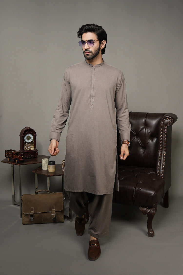 Picture of Black Pearl-Tan Kameez Shalwar - C18BR - Available at Raja Sahib