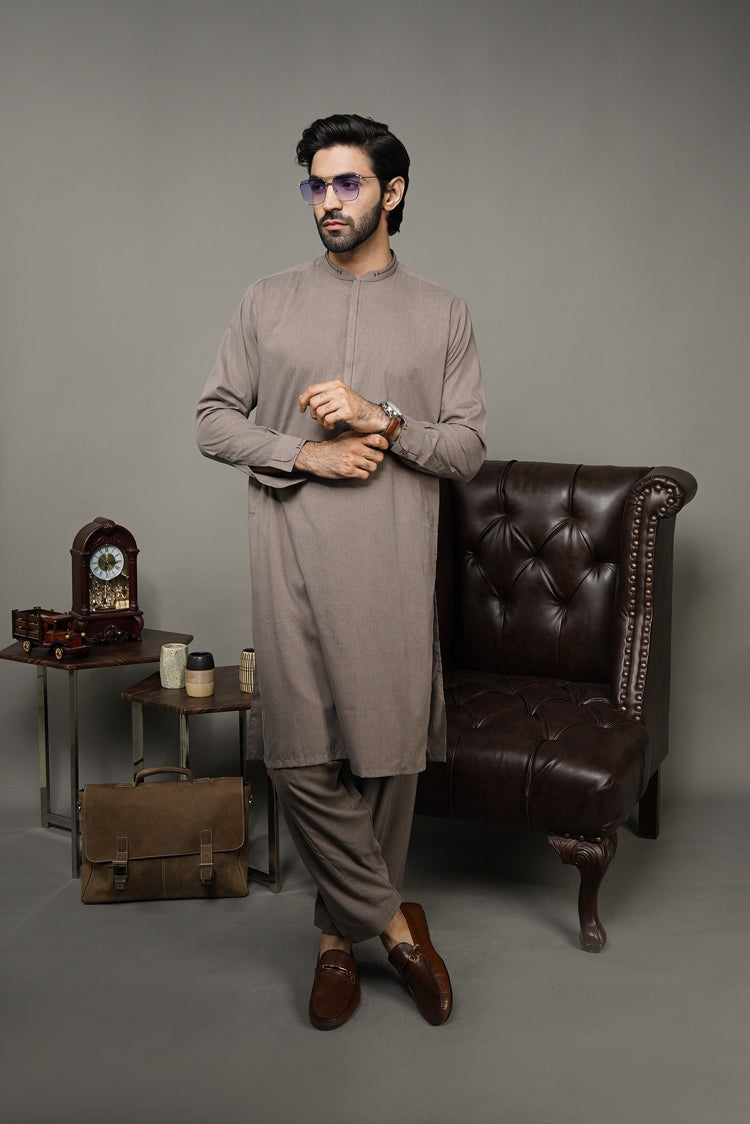 Picture of Black Pearl-Tan Kameez Shalwar - C18BR - Available at Raja Sahib