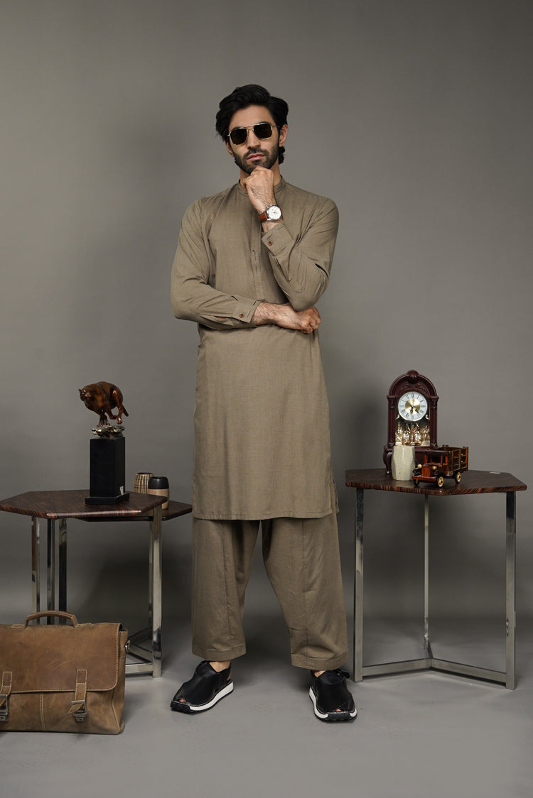 Picture of Black Pearl-Tan Kameez Shalwar - C21BR - Available at Raja Sahib