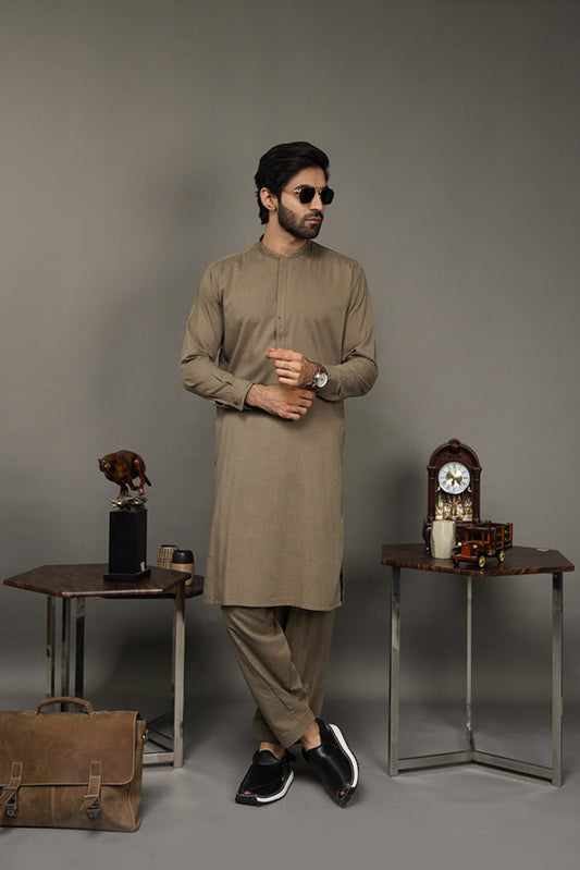 Picture of Black Pearl-Tan Kameez Shalwar - C21BR - Available at Raja Sahib