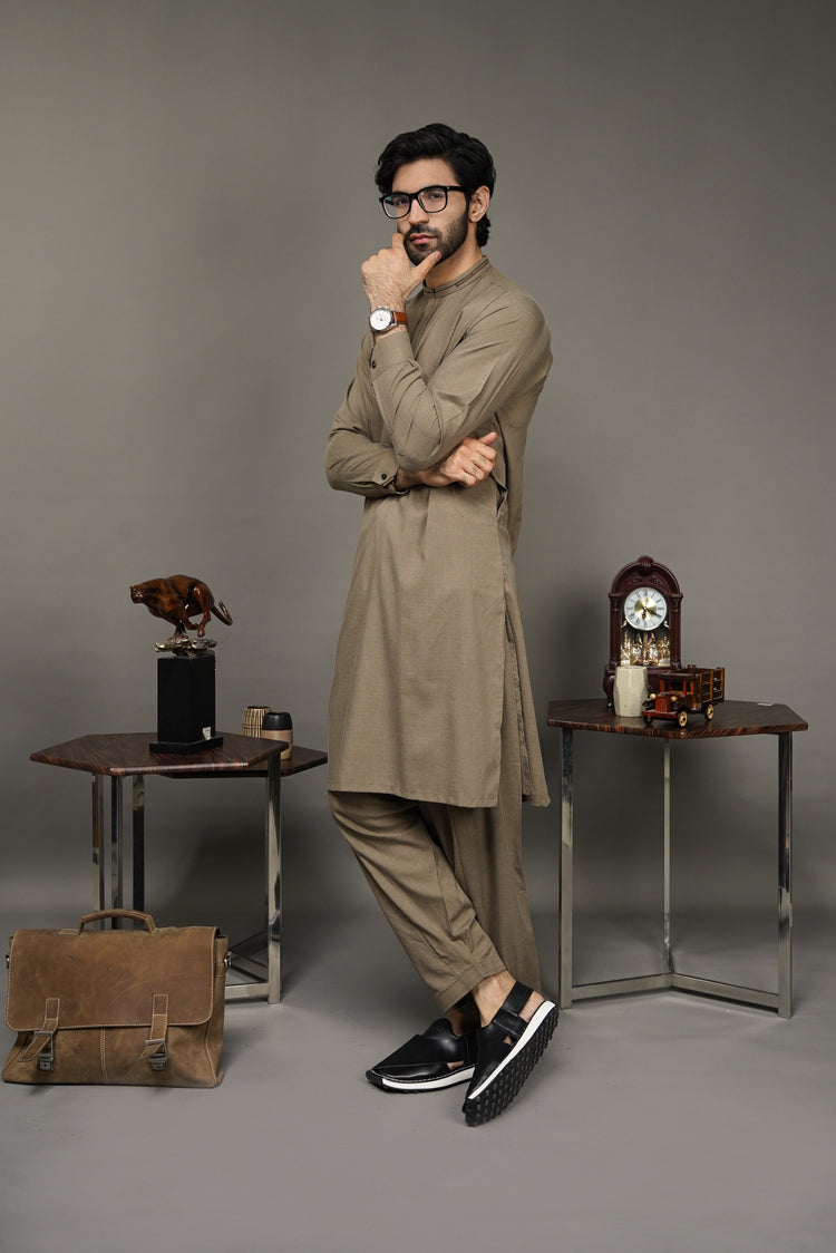 Picture of Black Pearl-Tan Kameez Shalwar - C29BR - Available at Raja Sahib