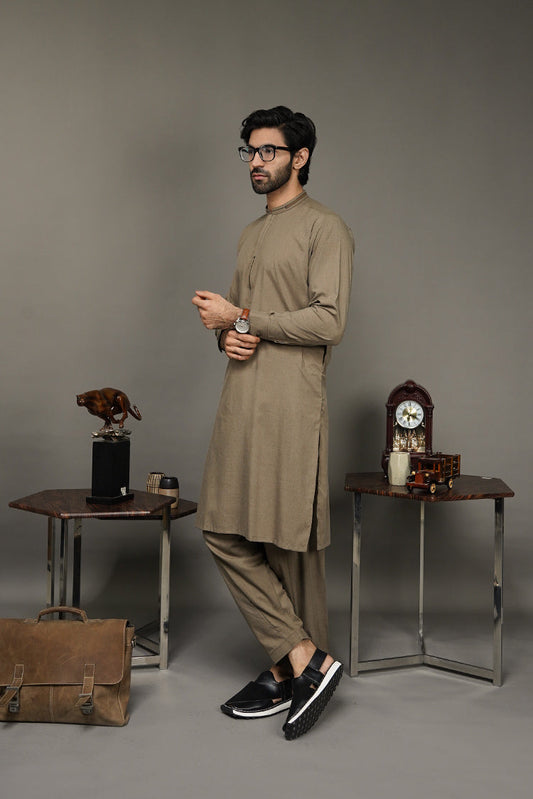 Picture of Black Pearl-Tan Kameez Shalwar - C29BR - Available at Raja Sahib