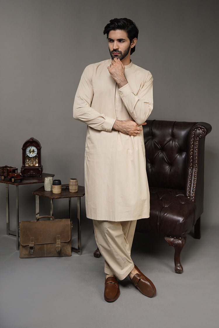 Picture of Black Pearl-Wheat Kameez Shalwar - CT54SK - Available at Raja Sahib