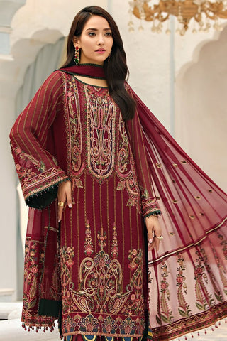 Alizeh 3 PC Cherry Season D-12 Pearls of Paradise Chiffon Collection 2021