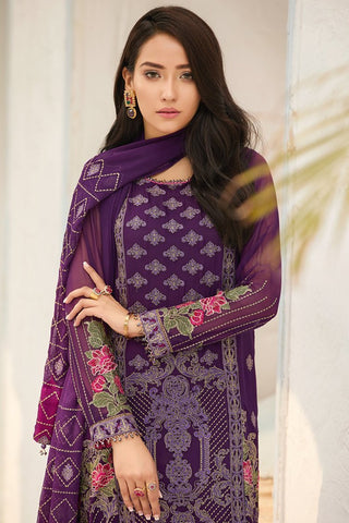 Alizeh 3 PC Violet D-5 Pearls of Paradise Chiffon Collection 2021