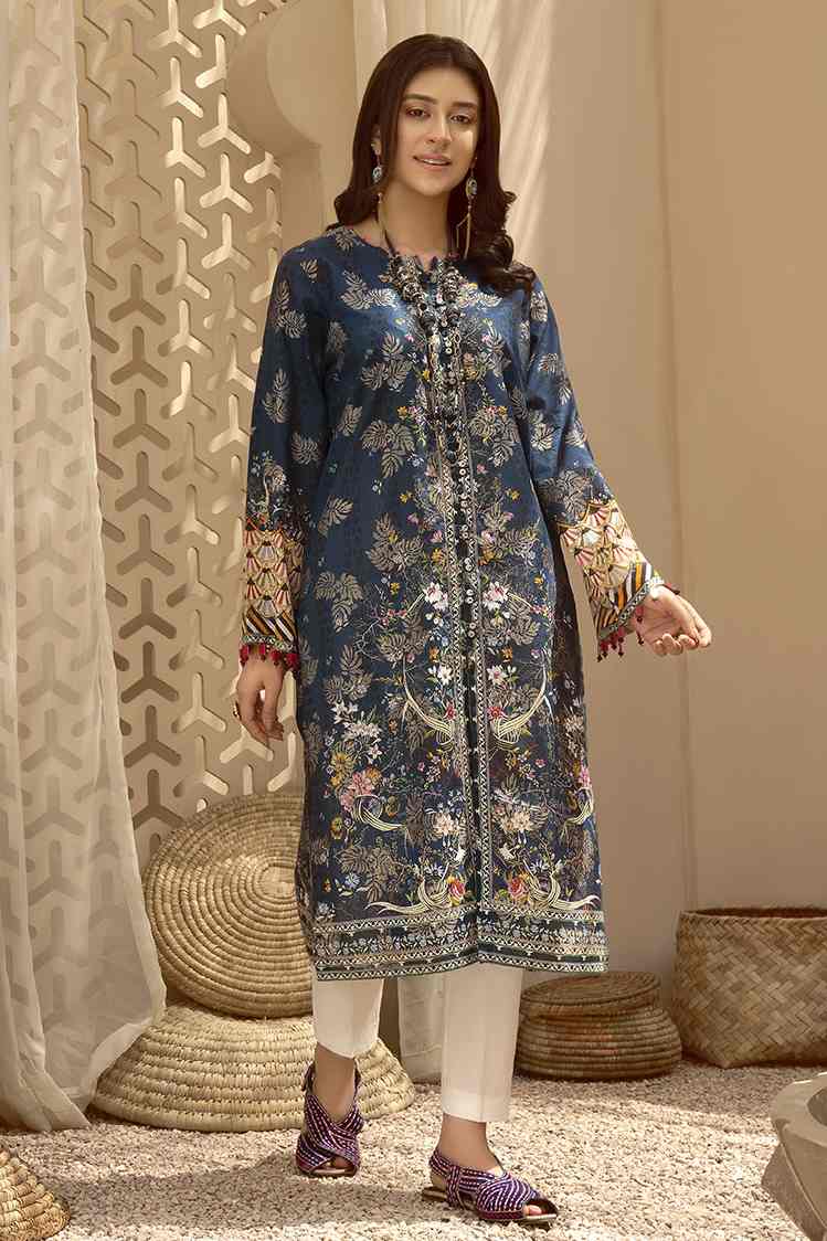 Picture of Ellena - Zella EY-L1-3-06 Printed Jacquard Kurti - Available at Raja Sahib